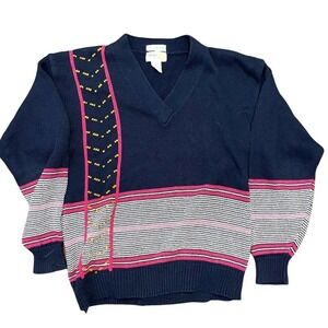 Vintage Hand Knit 100% Cotton Sweater size Medium